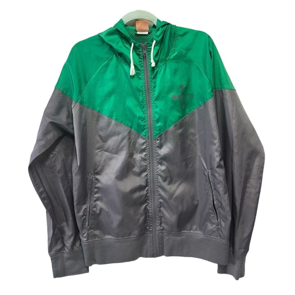 Nike Windbreaker Sideline Football Rain Jacket Mens Size Medium Green Gray